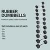 Ader 2,3,8,12,18lb Octagon Rubber Dumbbell Set, 5 Pairs view 2