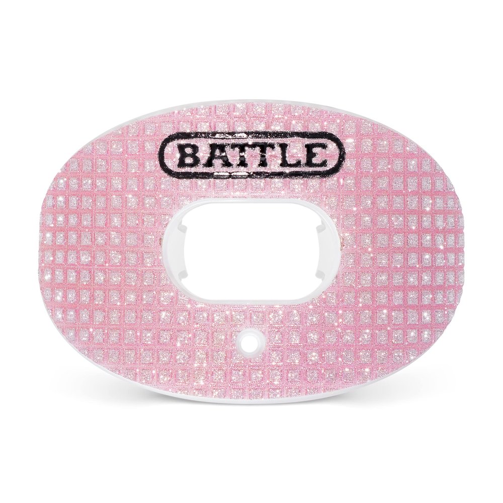 Battle Sports 3D Diamond Oxygen Football Mouthguard - Superior Airflow & Better Performance, Maximum Protection & Breathability Football Mouthpiece, Works with Braces - Rose