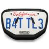 Battle Sports License Plate Football Back Plate  Hard Shell Lower Back Protector with Contoured Foam for High-Impact Protection - Adult, California Plate, White view 2