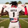 Battle Sports Novelty Football Back Plate  Hard Shell Lower Back Protector with Contoured Foam for High-Impact Protection - Adult, Money Man, Pink view 4