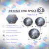 Barocity Iridescent Soccer Balls Set of 3 - Mixed Sizes Silver Official Match Balls with Reflective Hex Pattern, Soccer Balls for Indoor and Outdoor - Sizes 3, 4 and 5 view 2