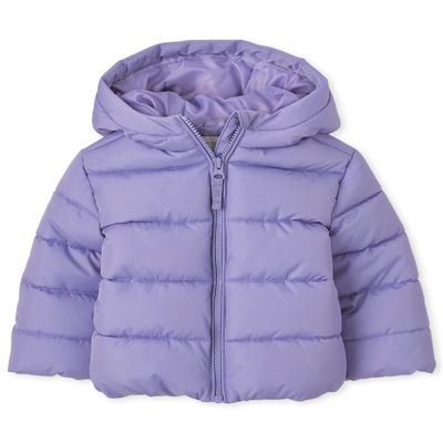 The Children's Place baby girls And Toddler Medium Weight Puffer Jacket, Wind-resistant, Water-resistant Jacket, Lavender, 2T US