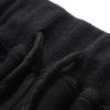 QWENTMTNTY Athletic Shorts for Men Cotton Casual Fitness Cropped Trousers Elastic Waisted Tapered Relaxed Fit Shorts Pockets Black view 4