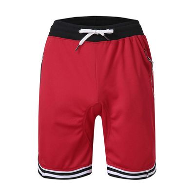 QWENTMTNTY Mens Basketball Shorts Quick Dry Pockets Loose Fit Gym Athletic Shorts Knee Length Elastic Waist Sportswear Red