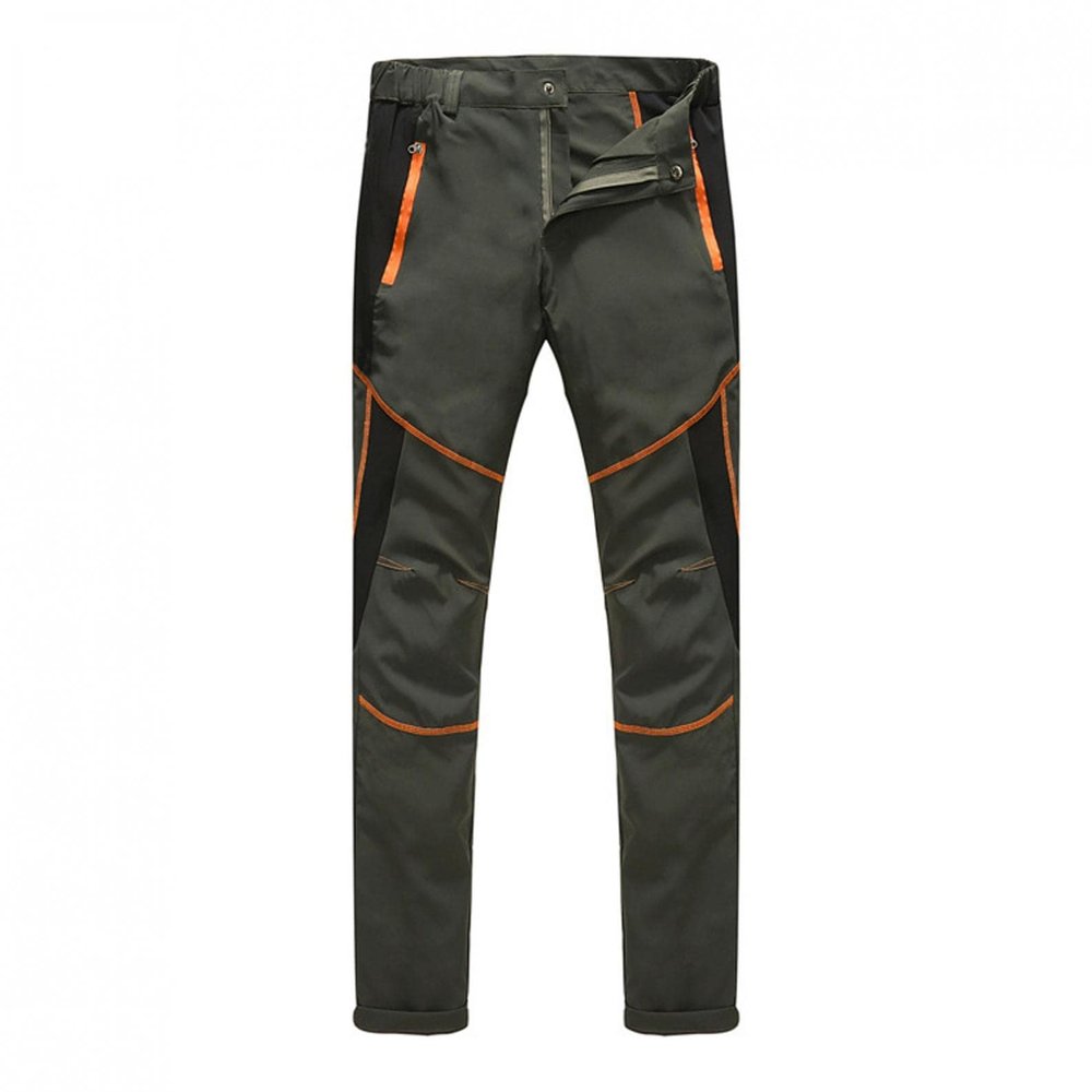 Mens Hiking Pants Waterproof Slim Fit Quick Dry Lightweight Athletic Fit Pants Outdoor Windbreaker Trousers Belts Army Green