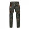 Mens Hiking Pants Waterproof Slim Fit Quick Dry Lightweight Athletic Fit Pants Outdoor Windbreaker Trousers Belts Army Green view 1