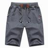 QWENTMTNTY Mens Cotton Shorts Casual Elastic Waist Drawstring Soft Gym Workout Shorts Zipper Pocket Knee Length Sweat Pants Dark Gray view 1