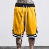 QWENTMTNTY Mens Basketball Shorts Quick Dry Pockets Loose Fit Gym Athletic Shorts Knee Length Elastic Waist Sportswear Yellow view 2