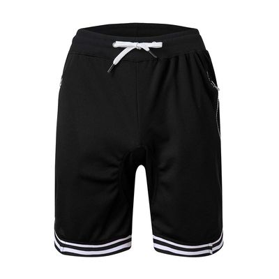 QWENTMTNTY Mens Basketball Shorts Quick Dry Pockets Loose Fit Gym Athletic Shorts Knee Length Elastic Waist Sportswear Black
