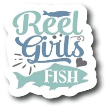 Reel Girls Fish| Fishing |Great Gift Idea|Decal Sticker|2 Pack|5 Inch Stickers|S10907