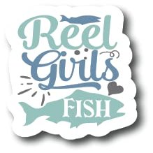 Reel Girls Fish| Fishing |Great Gift Idea|Decal Sticker|2 Pack|5 Inch Stickers|S10907
