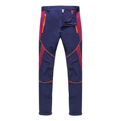 Mens Hiking Pants Waterproof Slim Fit Quick Dry Lightweight Athletic Fit Pants Outdoor Windbreaker Trousers Belts Purple