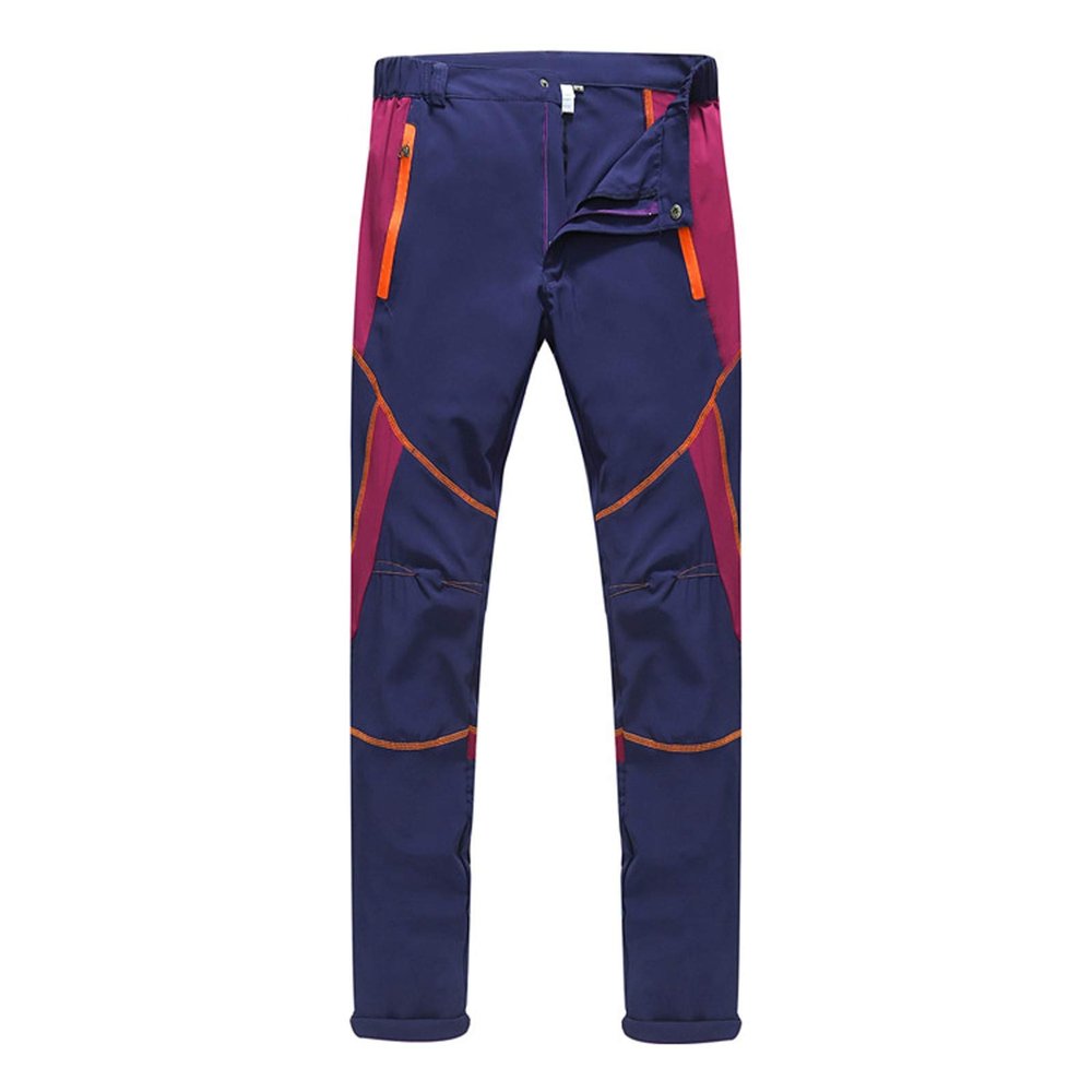 Mens Hiking Pants Waterproof Slim Fit Quick Dry Lightweight Athletic Fit Pants Outdoor Windbreaker Trousers Belts Purple