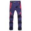 Mens Hiking Pants Waterproof Slim Fit Quick Dry Lightweight Athletic Fit Pants Outdoor Windbreaker Trousers Belts Purple view 2