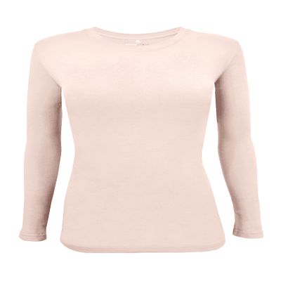 Natural Uniforms Women's Plus Size Long Sleeve Tee Shirt Sizes XL to 5X (Nude, 4X-Large)