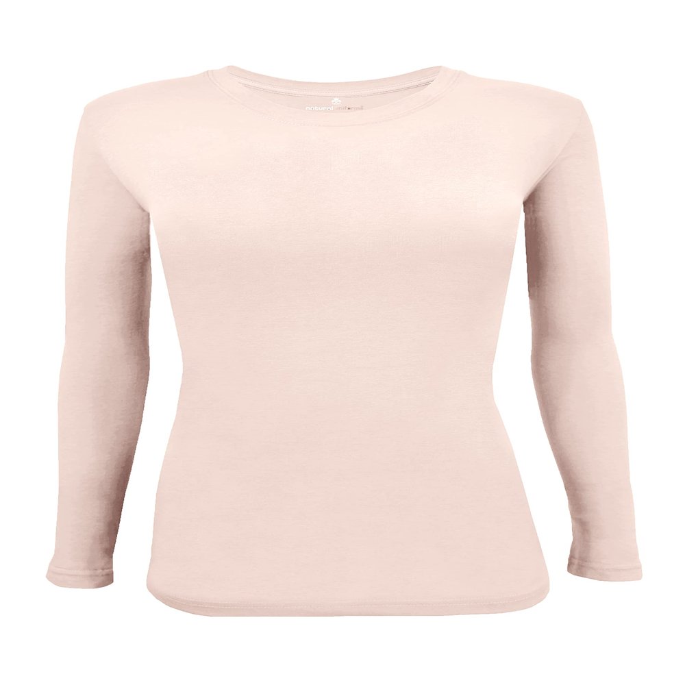 Natural Uniforms Women's Plus Size Long Sleeve Tee Shirt Sizes XL to 5X (Nude, 4X-Large)