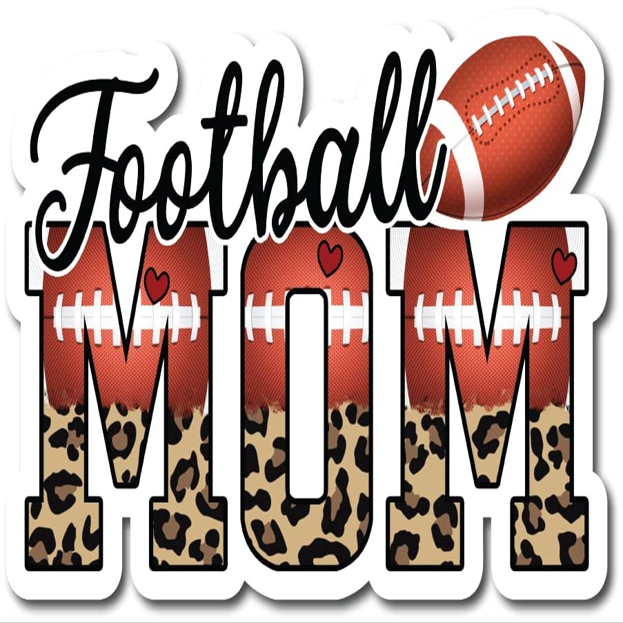 Football Mom | Sports |Great Gift Idea|Decal Sticker|2 Pack|5 Inch Stickers|S10750