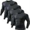 4 Pack Men's Compression Shirt Long Sleeve T Shirt Undershirt Baselayer XL view 1
