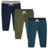The Children's Place Baby Boys and Toddler Active Fleece Jogger 3 Pack Pants, Blue/Forest Green/Tidal, 12-18 Months US