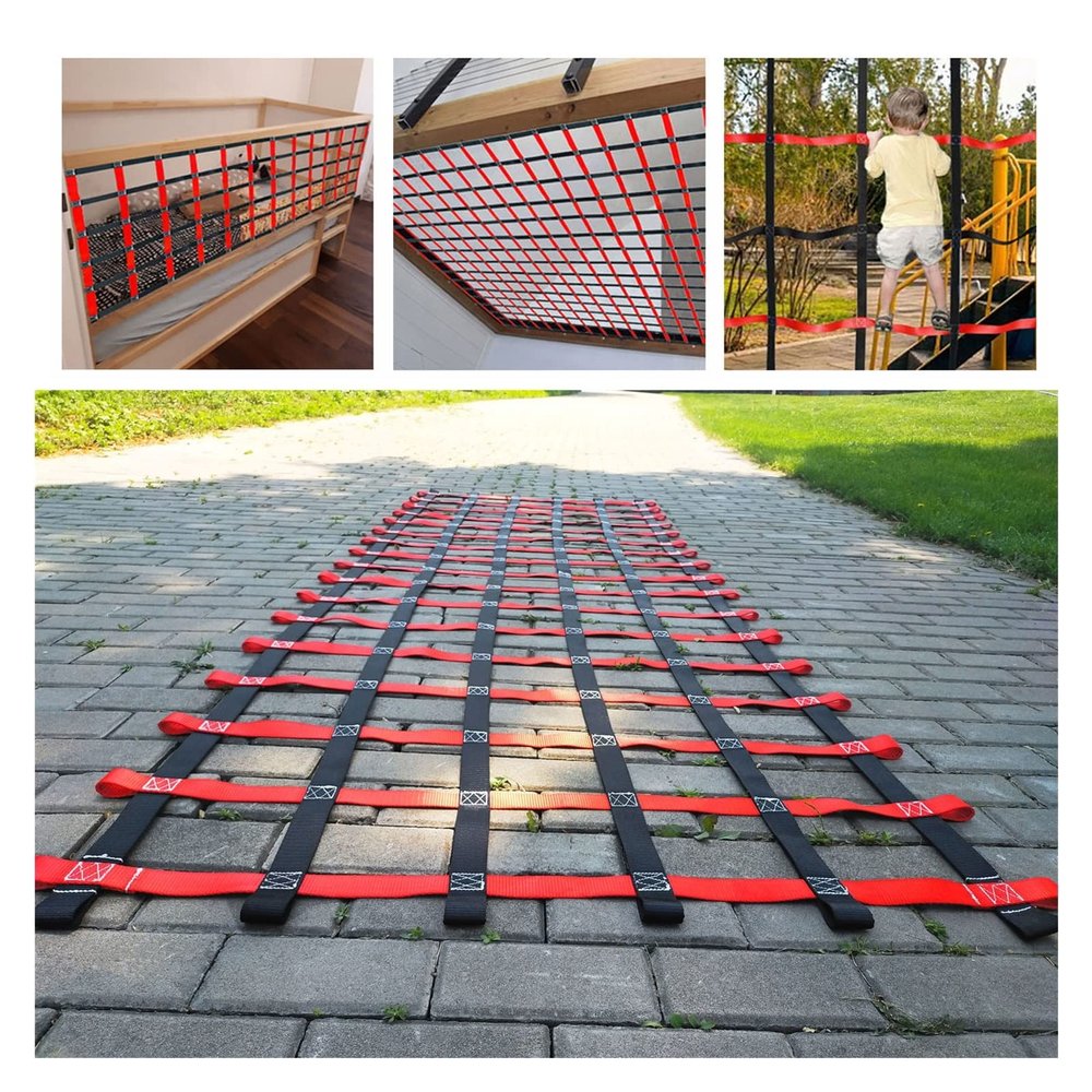 DREAMOSA Cargo Net Climbing,Custom Size,Rope Ladder for Treehouse Climbing Wall for Kids Indoor Swingset Accessories Outdoor Belt Swing Protective Net Rope Netting,Ninja Slackline Accessories