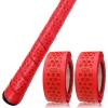 VEASAERS Bat Grip Tape Baseball Softball 2/4 Pack 40 inch 1.75mm Precut and Full Adhesive Back Pro Feel Soft Comfortable Tapes for Old Bats Handles (2 Pcs-Red Dot) view 2