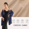Pukguro Shawl Wraps for Women Chiffon Sheer Pashminas Soft Shawl Scarf for Wedding Evening Bridal Navy 79 * 26'' view 2