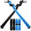 VEASAERS Bat Grip Tape Baseball Softball 2/4 Pack 40 inch 1.75mm Precut and Full Adhesive Back Pro Feel Soft Comfortable Tapes for Old Bats Handles (4 Pcs-Black+Blue Dot) view 1