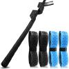 VEASAERS Bat Grip Tape Baseball Softball 2/4 Pack 40 inch 1.75mm Precut and Full Adhesive Back Pro Feel Soft Comfortable Tapes for Old Bats Handles (4 Pcs-Black+Blue Dot) view 2