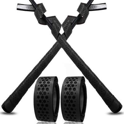 VEASAERS Bat Grip Tape Baseball Softball 2/4 Pack 40 inch 1.75mm Precut and Full Adhesive Back Pro Feel Soft Comfortable Tapes for Old Bats Handles (2 Pcs-Black Dot)