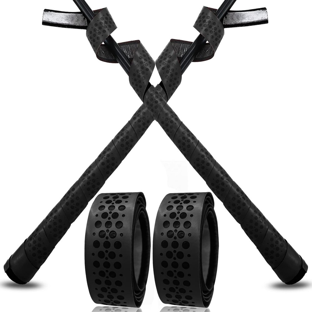 VEASAERS Bat Grip Tape Baseball Softball 2/4 Pack 40 inch 1.75mm Precut and Full Adhesive Back Pro Feel Soft Comfortable Tapes for Old Bats Handles (2 Pcs-Black Dot)