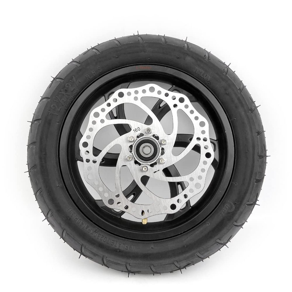 12inch Wheel With Pneumatic Tire Tube Compatible With 160mm Disc Brake 12 1/2 X 2 1/4 Black Wheel For Mini Bicycle Scooterblack with disc