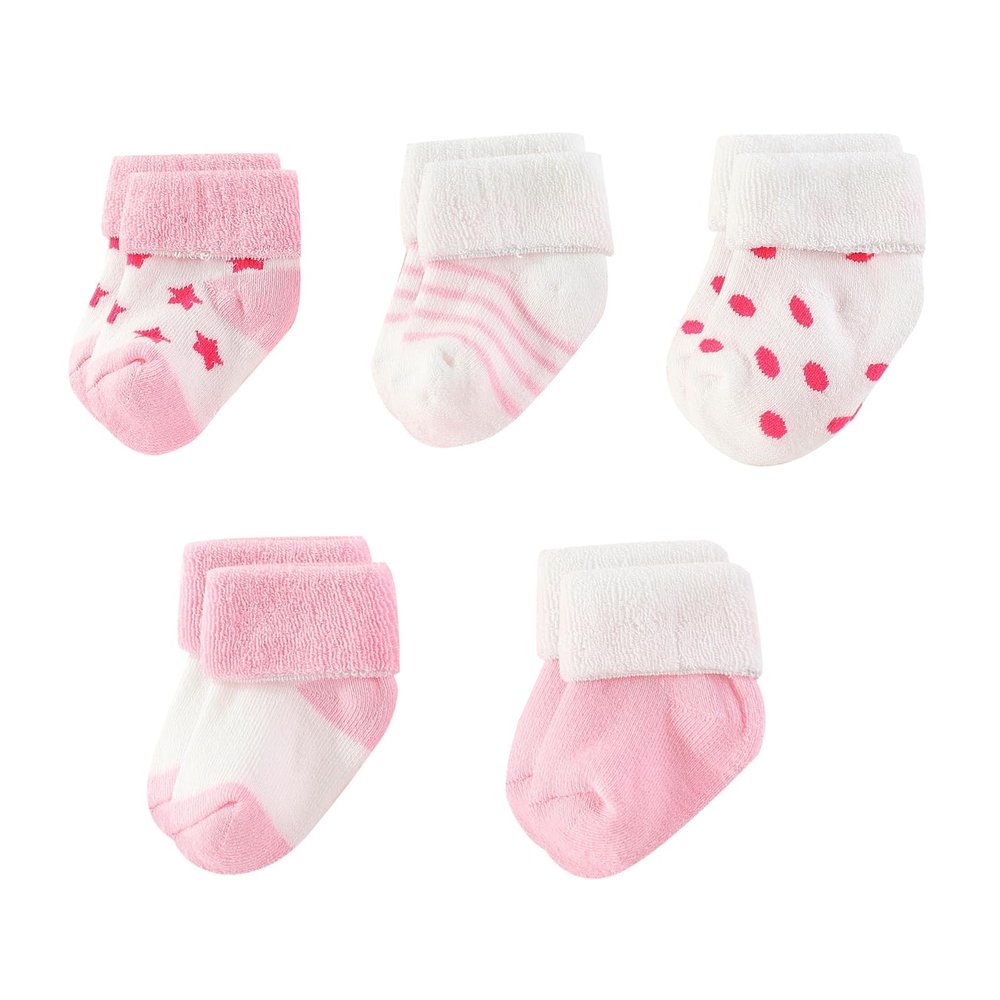 MAMIMAKA Unisex Baby Terry Socks 5-Pack for Baby boy and girl 0-12 Months Warm Cotton Socks