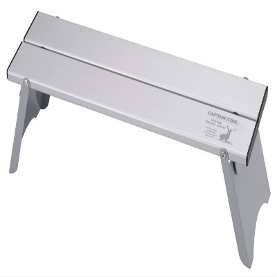 Captain Stag UC-574 Outdoor Table, Aluminum, Solo Table, Width 16.5 x Depth 4.5 x Height 4.7 inches (420 x 115 x 120 mm), Connecting Function, Compact, Storage Case Included, Silver