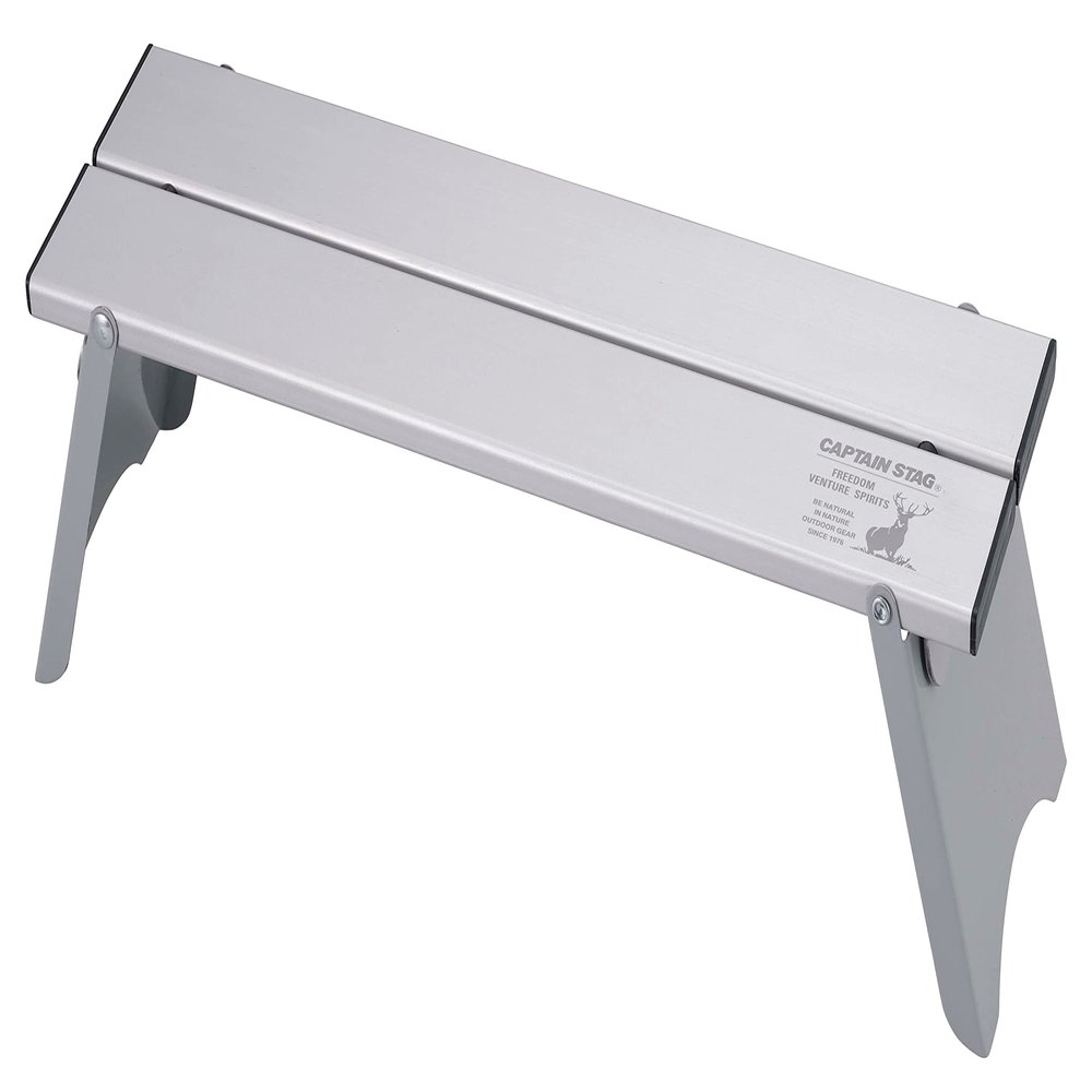 Captain Stag UC-574 Outdoor Table, Aluminum, Solo Table, Width 16.5 x Depth 4.5 x Height 4.7 inches (420 x 115 x 120 mm), Connecting Function, Compact, Storage Case Included, Silver
