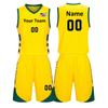 Custom Basketball Jeresy Fan Jersey Fashion Basketball Jersey Printed Team Name & Number Personalized Team Uniforms for Men Women Youth/Kids Yellow view 1