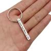 good goods Personalized Customize Inspirational Keyring Stainless Steel Dog Tag Name Keychain,Engraved Gift for Men Boys Boyfriend (Column Silver) view 3