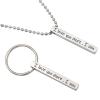 good goods Personalized Customize Inspirational Keyring Stainless Steel Dog Tag Name Keychain,Engraved Gift for Men Boys Boyfriend (Column Silver) view 4