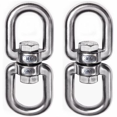TOP-VIGOR 2pcs Swivel Hooks M5, Heavy Duty Double Ended Eye to Eye Hook-Swivel Shackle Ring Connector for Backpack, Key Ring, Camping, Hiking, Walking, Travel, Fishing etc