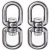 TOP-VIGOR 2pcs Swivel Hooks M5, Heavy Duty Double Ended Eye to Eye Hook-Swivel Shackle Ring Connector for Backpack, Key Ring, Camping, Hiking, Walking, Travel, Fishing etc view 1