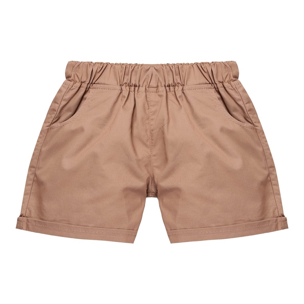ACSUSS Toddler Baby Boys Chino Cargo Shorts Quick Dry Elastic Waistband Cotton Jogger Pants Dark Apricot A 2-3 Years