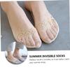 GANAZONO Skin Color Lace No Show Socks for Women Summer Cotton Shallow Mouth Boat Socks 4 Pairs Pack view 3