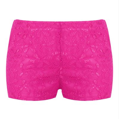 Agoky Kids Girls Stylish Solid Color Lace Print Shorts Girls Dance Training Breathable Gymnastic Active Shorts Hot Pink 2-6 Years