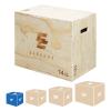 Elevens 3 in 1 Wooden Plyo Box Jump Box Plyometric Box for Jumping Trainer, Skipping, Jumping, Lunges, Box Jumps, Squats, Step-Ups, Dips (16"x12"x14") view 1