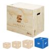 Elevens 3 in 1 Wooden Plyo Box Jump Box Plyometric Box for Jumping Trainer, Skipping, Jumping, Lunges, Box Jumps, Squats, Step-Ups, Dips (30"x20"x24") (5004) view 1