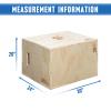 Elevens 3 in 1 Wooden Plyo Box Jump Box Plyometric Box for Jumping Trainer, Skipping, Jumping, Lunges, Box Jumps, Squats, Step-Ups, Dips (30"x20"x24") (5004) view 2