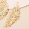 1-2PCS Gold Blue Retro Long Feather Earrings Dangle Drop Peacock Earrings Statement Bohemian Jewelry Leaves Stud Earrings for Women view 4
