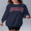 Langwyqu Women's Oversized Sweatshirt CHICAGO Crewneck Long Sleeve Casual Loose Pullover Tops view 3