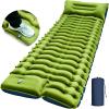 FUN PAC Camping Sleeping Pad, Ultralight Camping Mat with Pillow, Built-in Foot Pump Inflatable Sleeping Pads Compact for Camping Backpacking Hiking Traveling Tent,Single,Green view 1