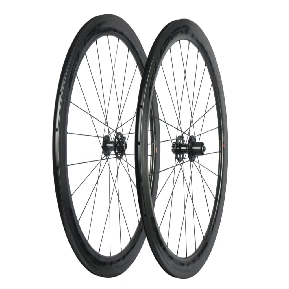 SUPERTEAM Carbon Disc Wheelset 50C-23 Clincher Road Wheel Six Bolt 12 * 100 Thru Axle