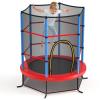 GYMAX Toddler Trampoline, 55 Trampoline for Kids with Bottom-to-Top All-Round Enclosure Net & Seamless Jumping Mat, ASTM Approved Easy Assembly Kids Mini Trampolines Indoor/Outdoor (Navy Blue) view 1